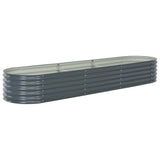 NNEVL Garden Raised Bed 320x80x44 cm Galvanised Steel Grey