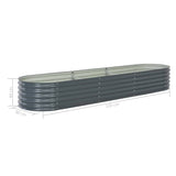 NNEVL Garden Raised Bed 320x80x44 cm Galvanised Steel Grey
