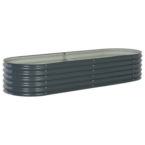 NNEVL Garden Raised Bed 240x80x44 cm Galvanised Steel Grey