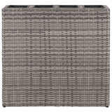 NNEVL Garden Raised Bed with 4 Pots Poly Rattan Grey