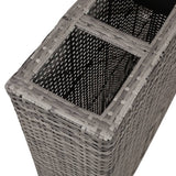 NNEVL Garden Raised Bed with 4 Pots Poly Rattan Grey