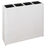 NNEVL Garden Raised Bed with 4 Pots Poly Rattan White