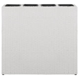 NNEVL Garden Raised Bed with 4 Pots Poly Rattan White