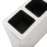 NNEVL Garden Raised Bed with 4 Pots Poly Rattan White