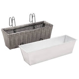 NNEVL Balcony Raised Beds 2 pcs 50 cm Grey Poly Rattan