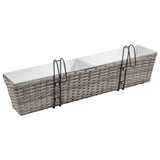 NNEVL Balcony Raised Beds 2 pcs 80 cm Grey Poly Rattan