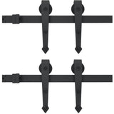 NNEVL Sliding Door Hardware Kit 2x183 cm Steel Black