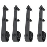 NNEVL Sliding Door Hardware Kit 2x183 cm Steel Black