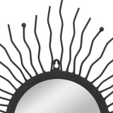 NNEVL Garden Wall Mirror Sunburst 60 cm Black