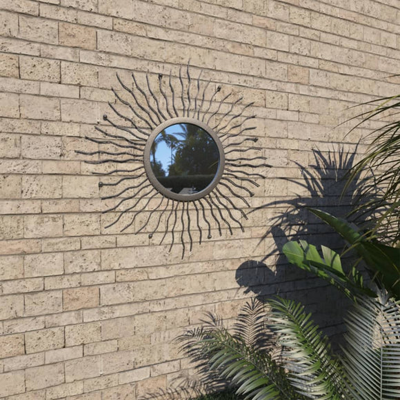 NNEVL Garden Wall Mirror Sunburst 60 cm Black
