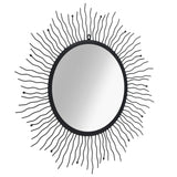 NNEVL Garden Wall Mirror Sunburst 80 cm Black