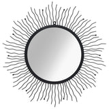 NNEVL Garden Wall Mirror Sunburst 80 cm Black