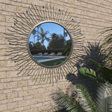 NNEVL Garden Wall Mirror Sunburst 80 cm Black