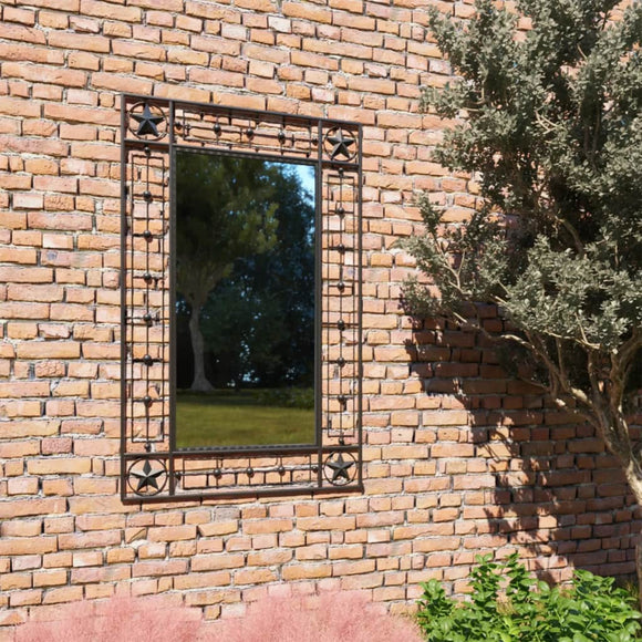 NNEVL Garden Wall Mirror Rectangular 50x80 cm Black