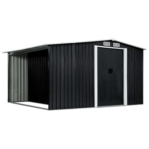 NNEVL Garden Shed with Sliding Doors Anthracite 329.5x259x178 cm Steel