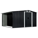 NNEVL Garden Shed with Sliding Doors Anthracite 329.5x259x178 cm Steel