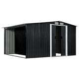 NNEVL Garden Shed with Sliding Doors Anthracite 329.5x259x178 cm Steel