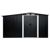 NNEVL Garden Shed with Sliding Doors Anthracite 329.5x259x178 cm Steel