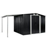 NNEVL Garden Shed with Sliding Doors Anthracite 386x205x178 cm Steel