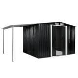 NNEVL Garden Shed with Sliding Doors Anthracite 386x205x178 cm Steel