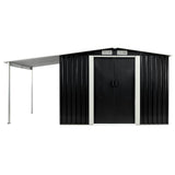 NNEVL Garden Shed with Sliding Doors Anthracite 386x205x178 cm Steel