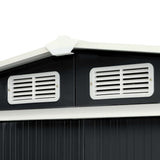 NNEVL Garden Shed with Sliding Doors Anthracite 386x205x178 cm Steel
