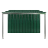 NNEVL Garden Shed with Sliding Doors Green 386x205x178 cm Steel