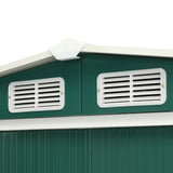 NNEVL Garden Shed with Sliding Doors Green 386x205x178 cm Steel