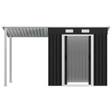 NNEVL Garden Shed with Extended Roof Anthracite 346x121x181 cm Steel