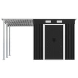 NNEVL Garden Shed with Extended Roof Anthracite 346x193x181 cm Steel