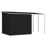 NNEVL Garden Shed with Extended Roof Anthracite 346x193x181 cm Steel