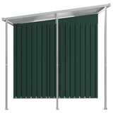 NNEVL Garden Shed with Extended Roof Green 346x193x181 cm Steel
