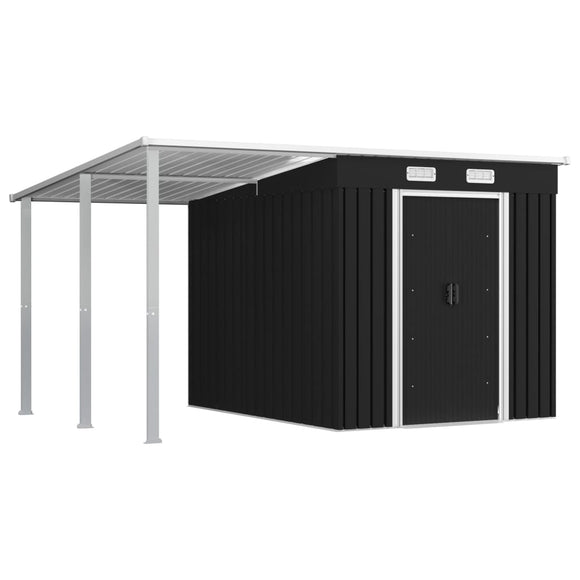 NNEVL Garden Shed with Extended Roof Anthracite 346x236x181 cm Steel