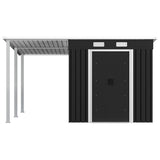 NNEVL Garden Shed with Extended Roof Anthracite 346x236x181 cm Steel