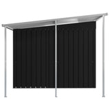 NNEVL Garden Shed with Extended Roof Anthracite 346x236x181 cm Steel