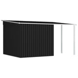 NNEVL Garden Shed with Extended Roof Anthracite 346x236x181 cm Steel