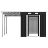 NNEVL Garden Shed with Extended Roof Anthracite 346x236x181 cm Steel
