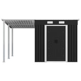 NNEVL Garden Shed with Extended Roof Anthracite 336x270x181 cm Steel
