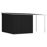 NNEVL Garden Shed with Extended Roof Anthracite 336x270x181 cm Steel