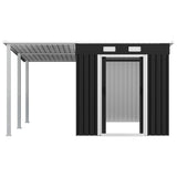 NNEVL Garden Shed with Extended Roof Anthracite 336x270x181 cm Steel
