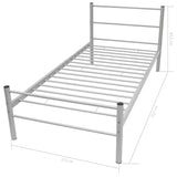 NNEVL Bed Frame Grey Metal King Single Size