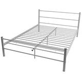 NNEVL Bed Frame Grey Metal Double Size