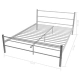 NNEVL Bed Frame Grey Metal Double Size