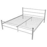 NNEVL Bed Frame Grey Metal Queen Size