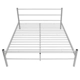 NNEVL Bed Frame Grey Metal Queen Size