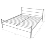 NNEVL Bed Frame Grey Metal Queen Size