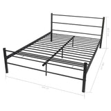 NNEVL Bed Frame Black Metal Double Size