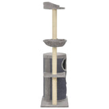 NNEVL Cat Tree with Sisal Scratching Posts Grey 148 cm