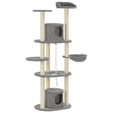 NNEVL Cat Tree with Sisal Scratching Posts Grey 160 cm