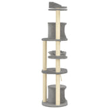 NNEVL Cat Tree with Sisal Scratching Posts Grey 160 cm